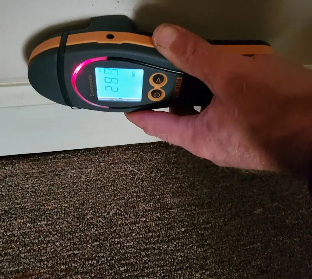 Moisture detection at baseboard during Mold Inspection & Testing in Westerville